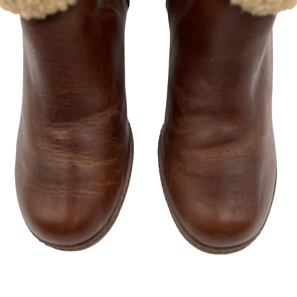 Timberland Glancy NEW Womens 10 Leather Ortholite Boots Shearling Cuff Buckle - Picture 4 of 16